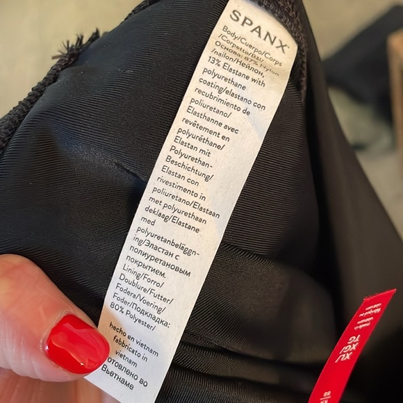 SPANX High-Waisted Black Faux Leather Leggings Size XL - Picture 6 of 7